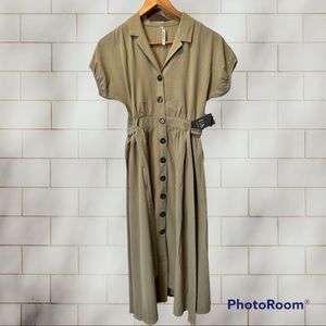 Belted Button Down Dress